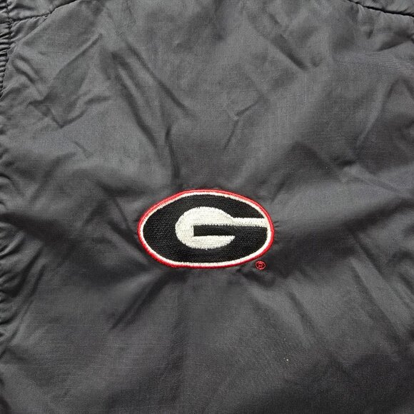 Georgia Bulldogs Jacket Mens Medium Black Red NCAA Football Flaw No Zipper - Picture 3 of 13
